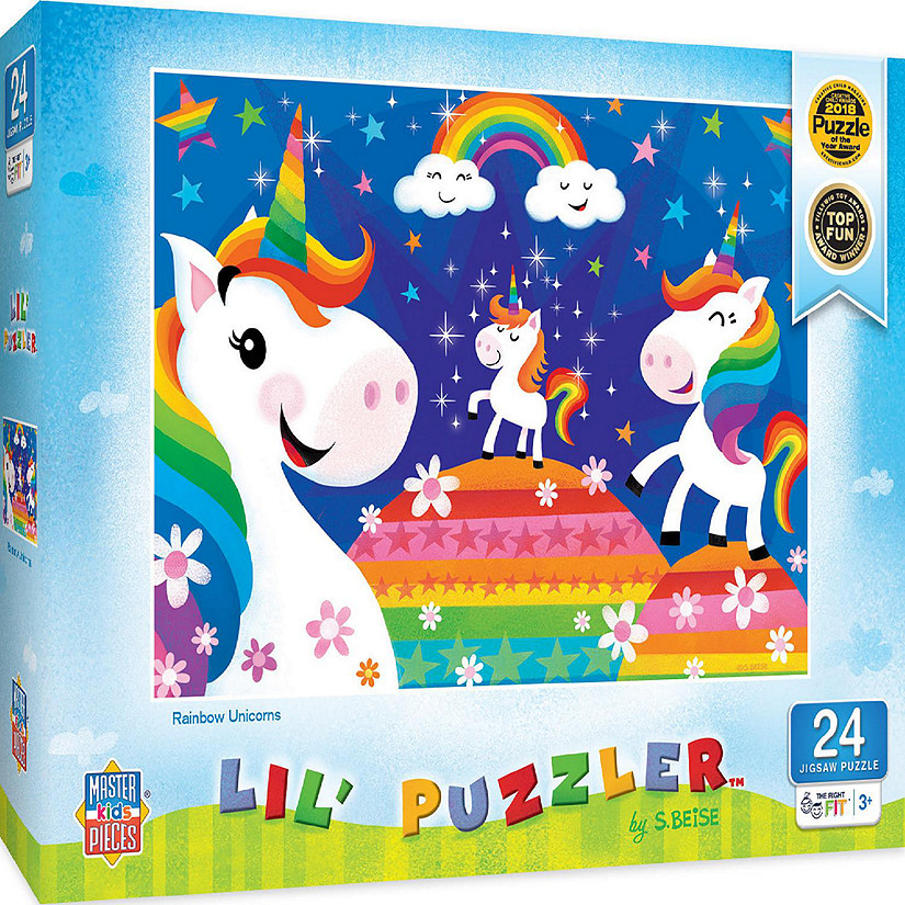MasterPieces Lil Puzzler - Rainbow Unicorns 24 Piece Jigsaw Puzzle Image