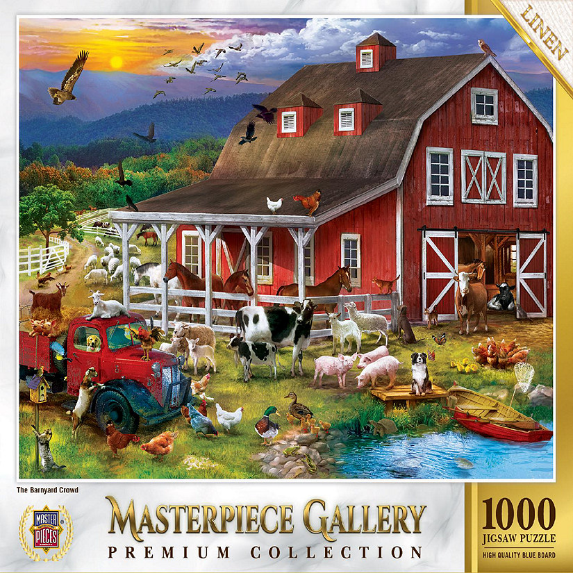 MasterPieces Masterpiece Gallery - The Barnyard Crowd 1000 Piece Puzzle Image
