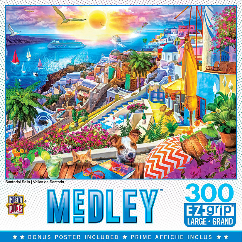 MasterPieces Medley - Santorini Sails 300 Piece EZ Grip Jigsaw Puzzle Image