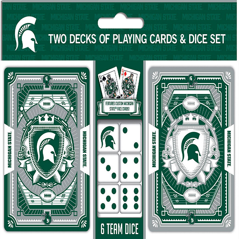 MasterPieces Michigan State 2pk Cards/Dice Set Oriental Trading