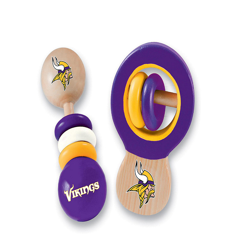 Minnesota Vikings NFL Wood Rattle 2-Pack