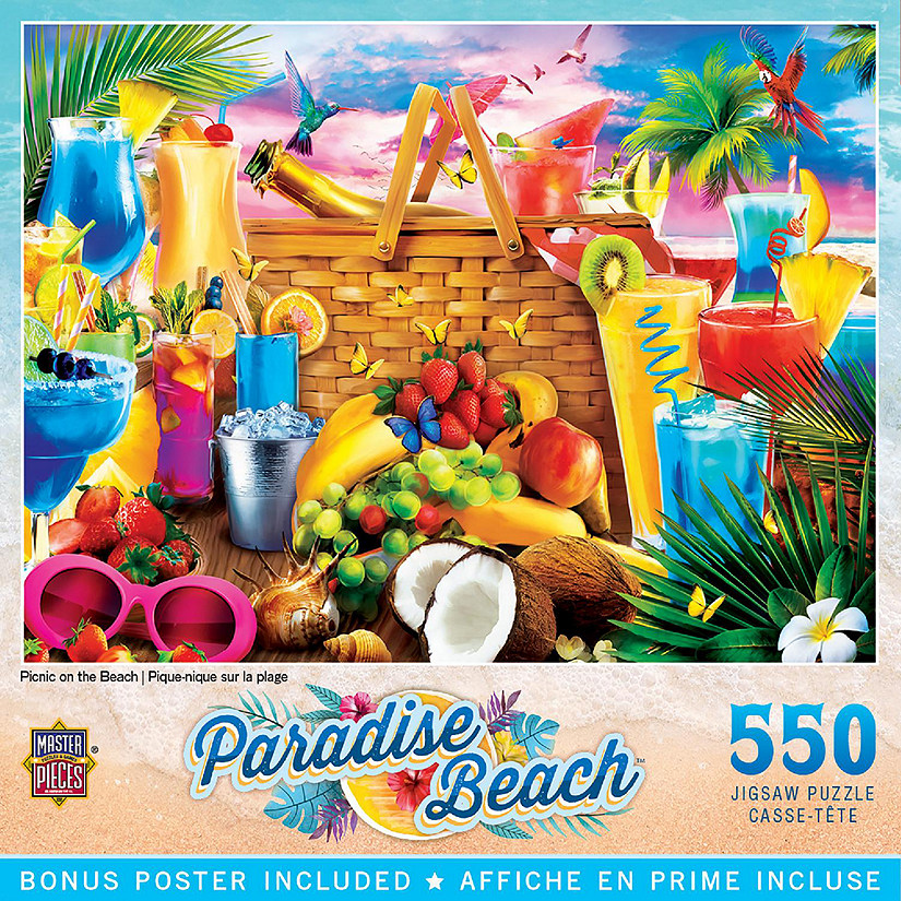 MasterPieces Paradise Beach - Picnic on the Beach 550 Piece Puzzle Image