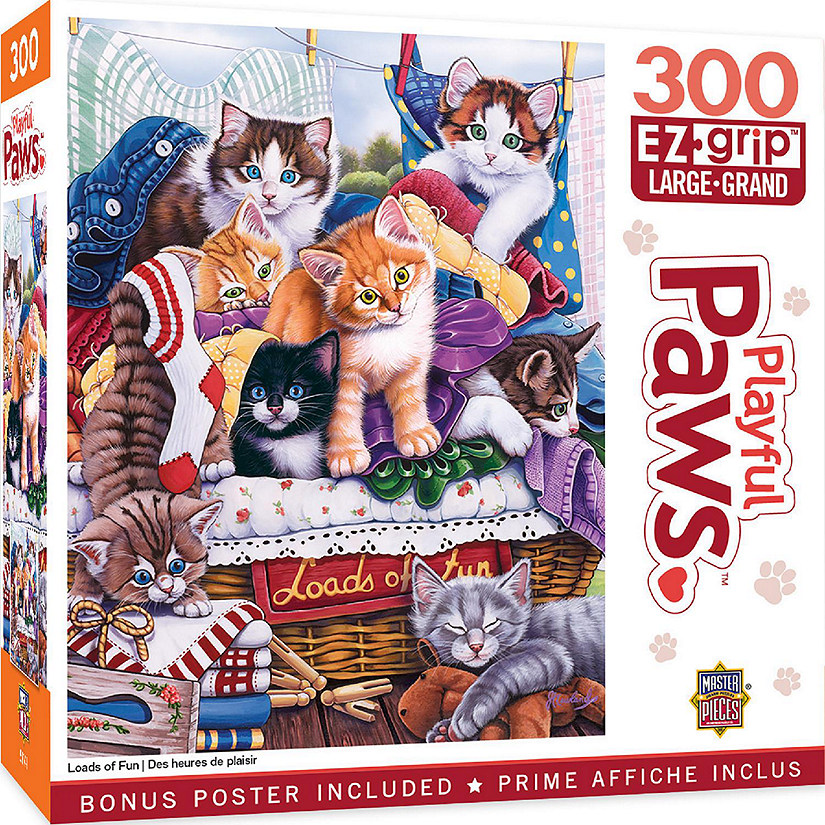 MasterPieces Playful Paws Loads of Fun 300 Piece EZ Grip Jigsaw Puzzle Image