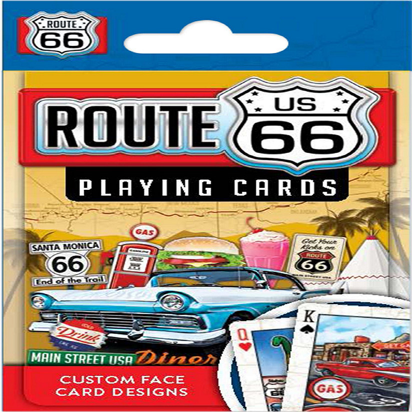 MasterPieces Route 66 Playing Cards - 54 Card Deck for Adults Image