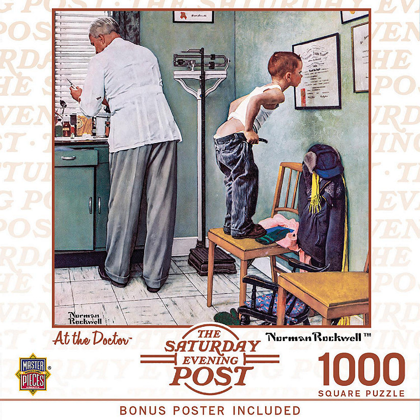 MasterPieces Saturday Evening Post - At the Doctor 1000 Piece Puzzle Image