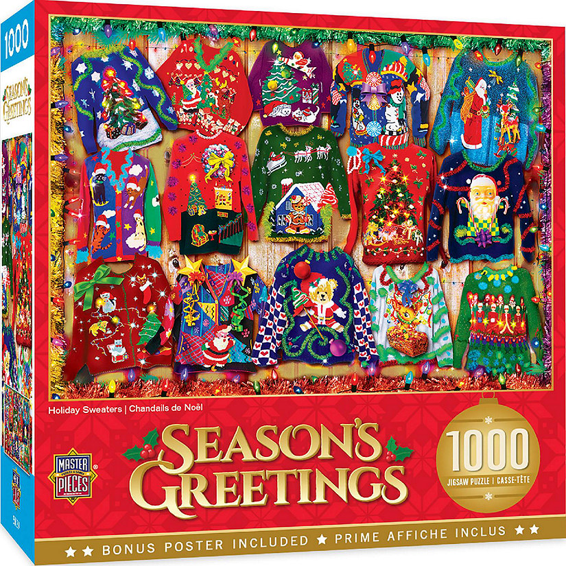 MasterPieces Season's Greetings - Holiday Sweaters 1000 Piece Puzzle Image