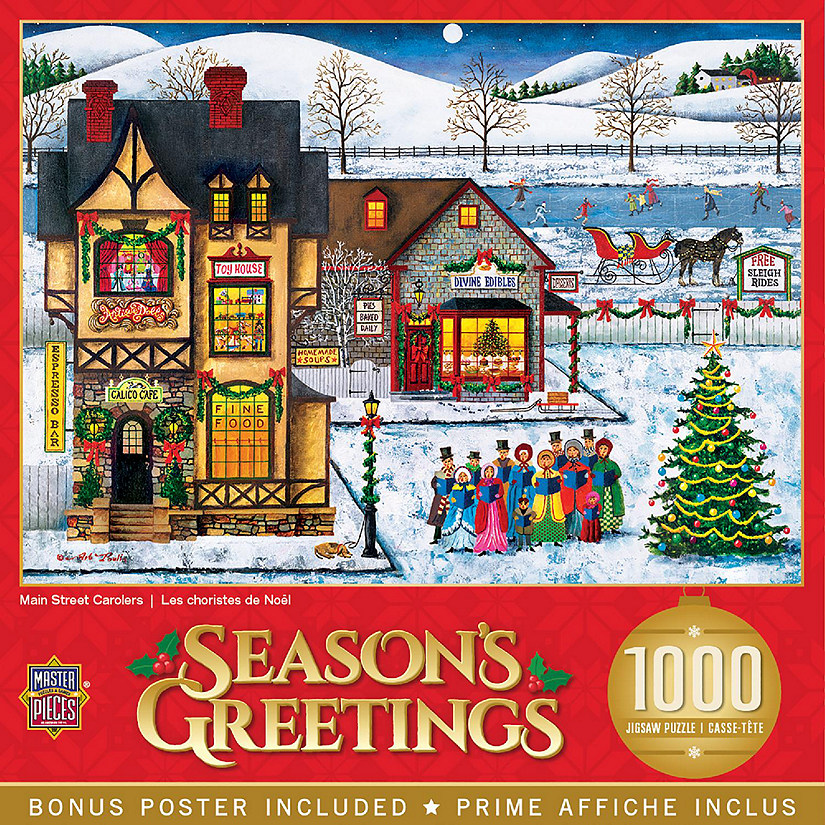 MasterPieces Season's Greetings - Main Street Carolers 1000 Piece Puzzle Image