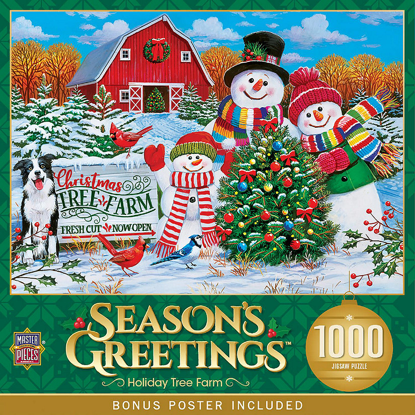 MasterPieces Season's Greetings - Tree Farm 1000 Piece Jigsaw Puzzle Image