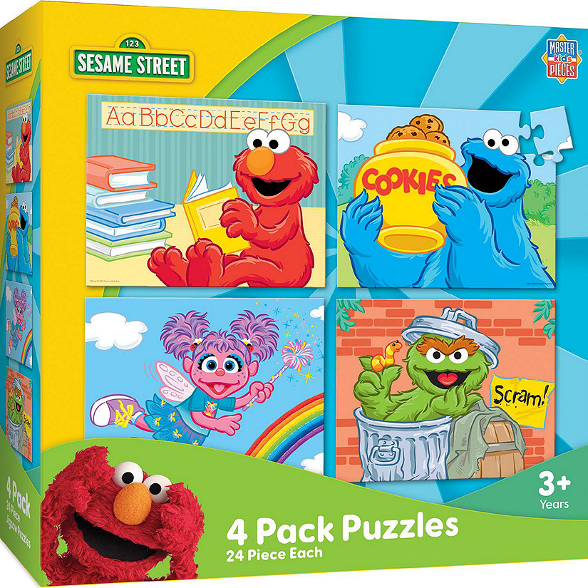MasterPieces Sesame Street 4-Pack 24 Piece Jigsaw Puzzles for Kids Image