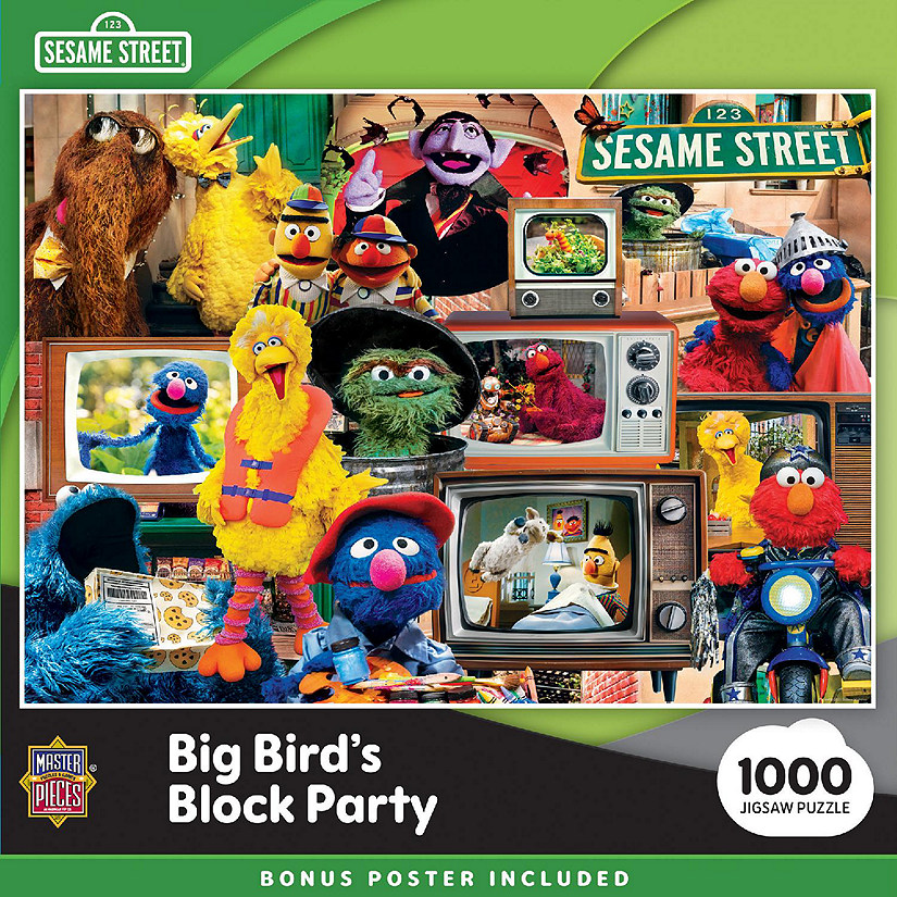 MasterPieces Sesame Street - Big Bird's Block Party 1000 Piece Puzzle Image