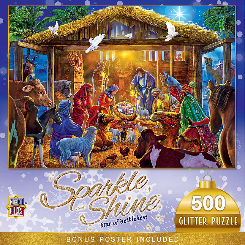 MasterPieces Sparkle & Shine - Star of Bethlehem 500 Piece Glitter Puzzle Image
