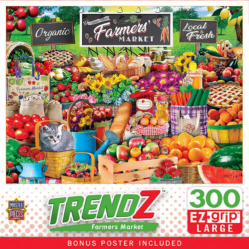 MasterPieces Trendz - Farmer's Market 300 Piece EZ Grip Jigsaw Puzzle Image