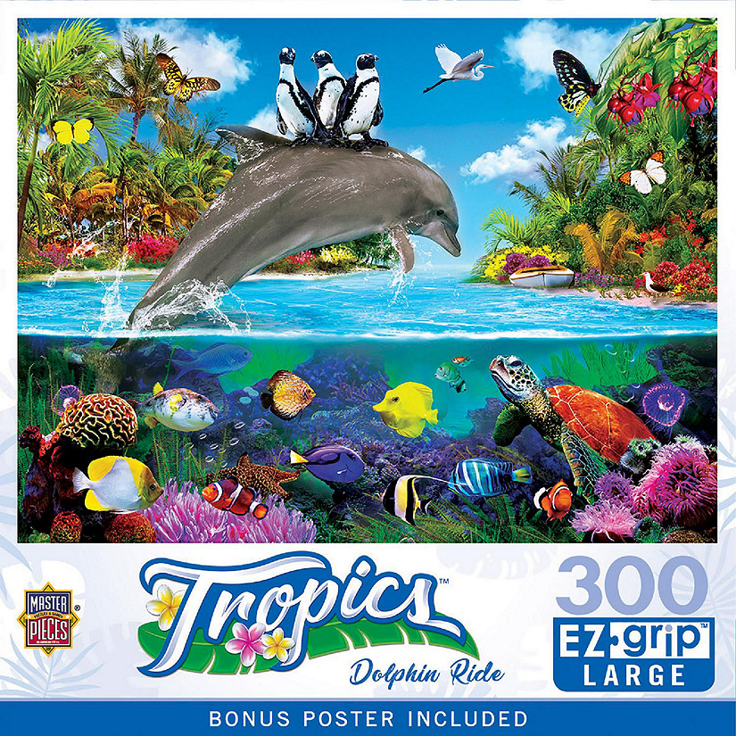 MasterPieces Tropics - Dolphin Ride 300 Piece EZ Grip Jigsaw Puzzle Image