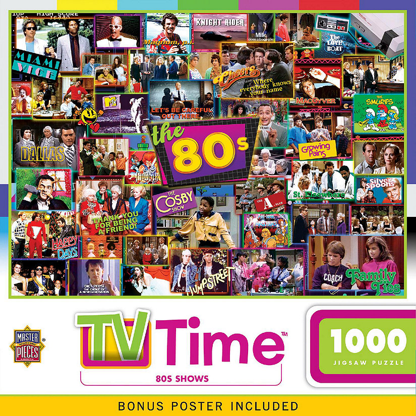 MasterPieces TV Time - 80's Shows 1000 Piece Jigsaw Puzzle for Adults Image