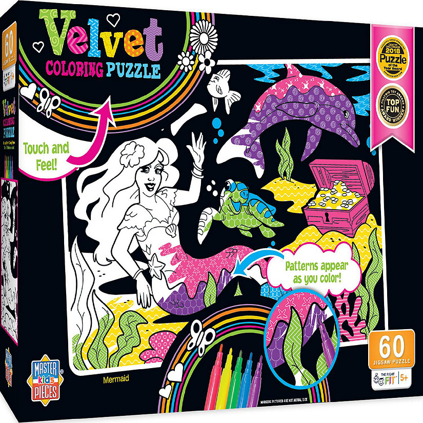 MasterPieces Velvet Coloring - Mermaid 60 Piece Jigsaw Puzzle Image