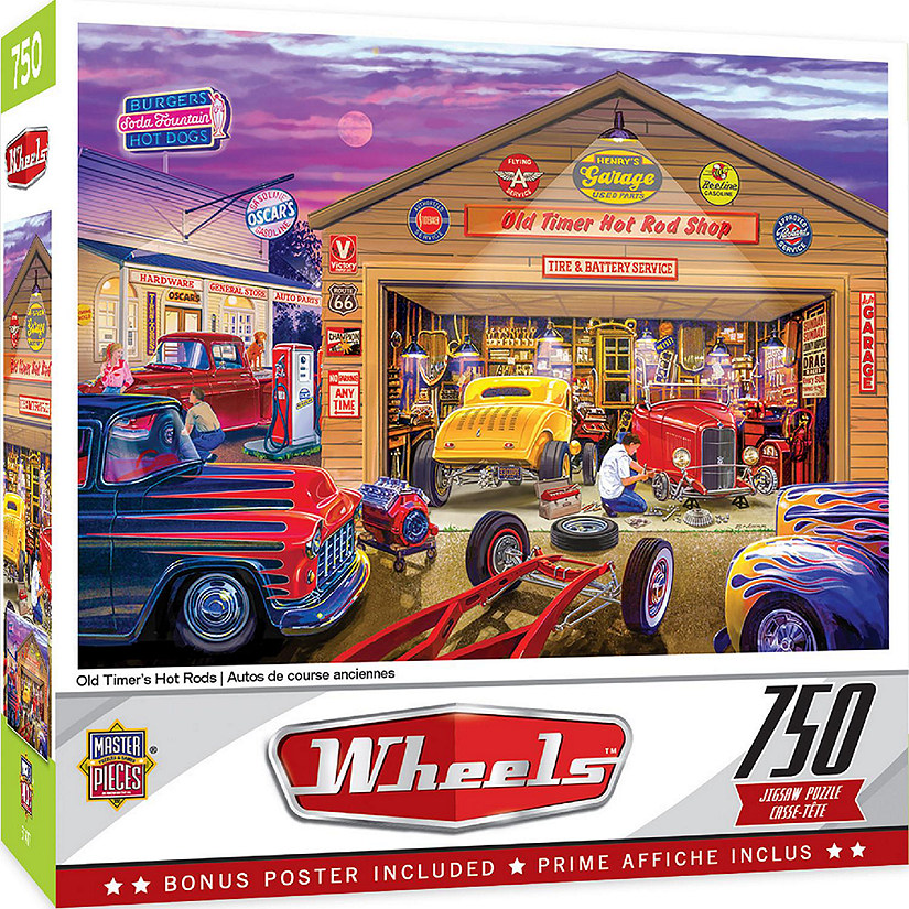 MasterPieces Wheels - Old Timer's Hot Rods 750 Piece Jigsaw Puzzle Image