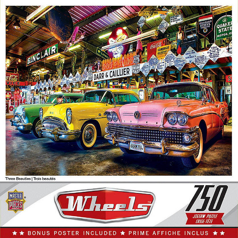 MasterPieces Wheels - Three Beauties 750 Piece Jigsaw Puzzle Image