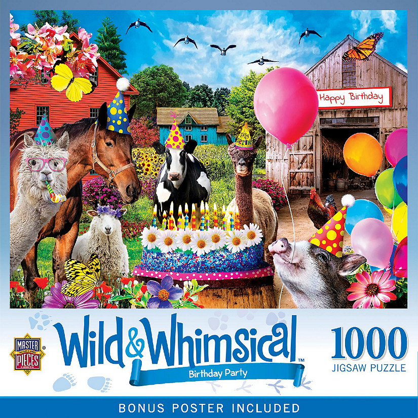 MasterPieces Wild & Whimsical Birthday Party 1000 Piece Jigsaw Puzzle Image