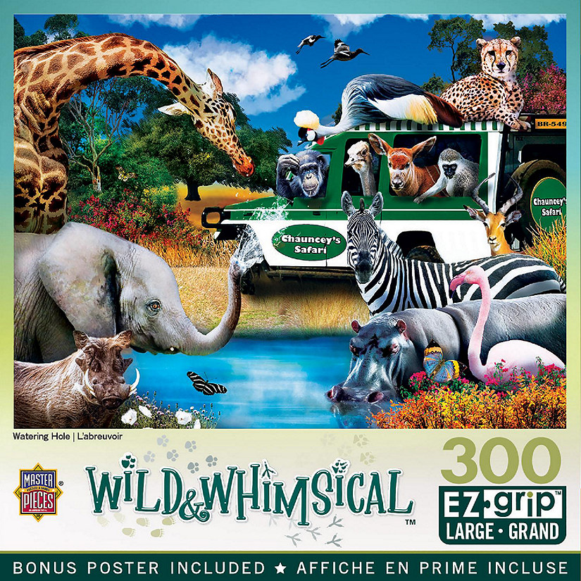 MasterPieces Wild & Whimsical - Watering Hole 300 Piece EZ Grip Puzzle Image