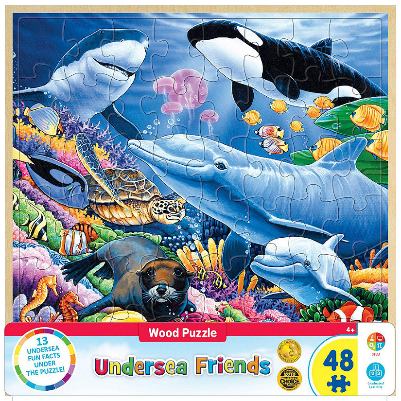 MasterPieces Wood Fun Facts - Undersea Friends 48 Piece Wood Puzzle Image