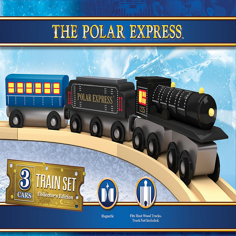 MasterPieces Wood Train Sets - The Polar Express 3 Piece Train Set Image