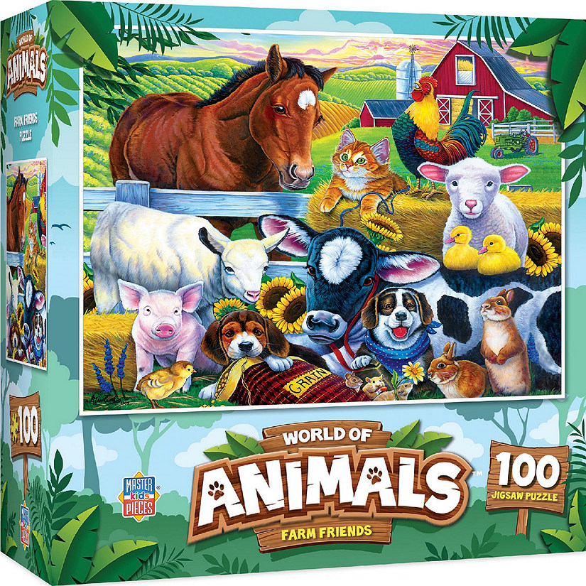 MasterPieces World of Animals - Farm Friends 100 Piece Jigsaw Puzzle Image