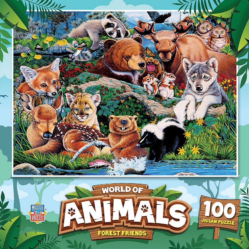 MasterPieces World of Animals - Forest Friends 100 Piece Jigsaw Puzzle Image