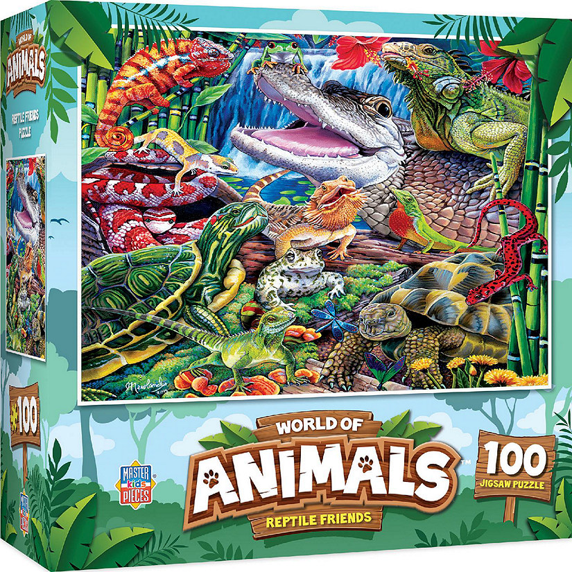 MasterPieces World of Animals Reptile Friends 100 Piece Jigsaw Puzzle Image