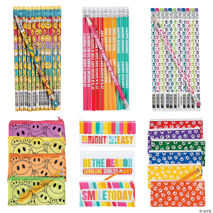 Matching Pencil Cases & Pencils Kit for 36