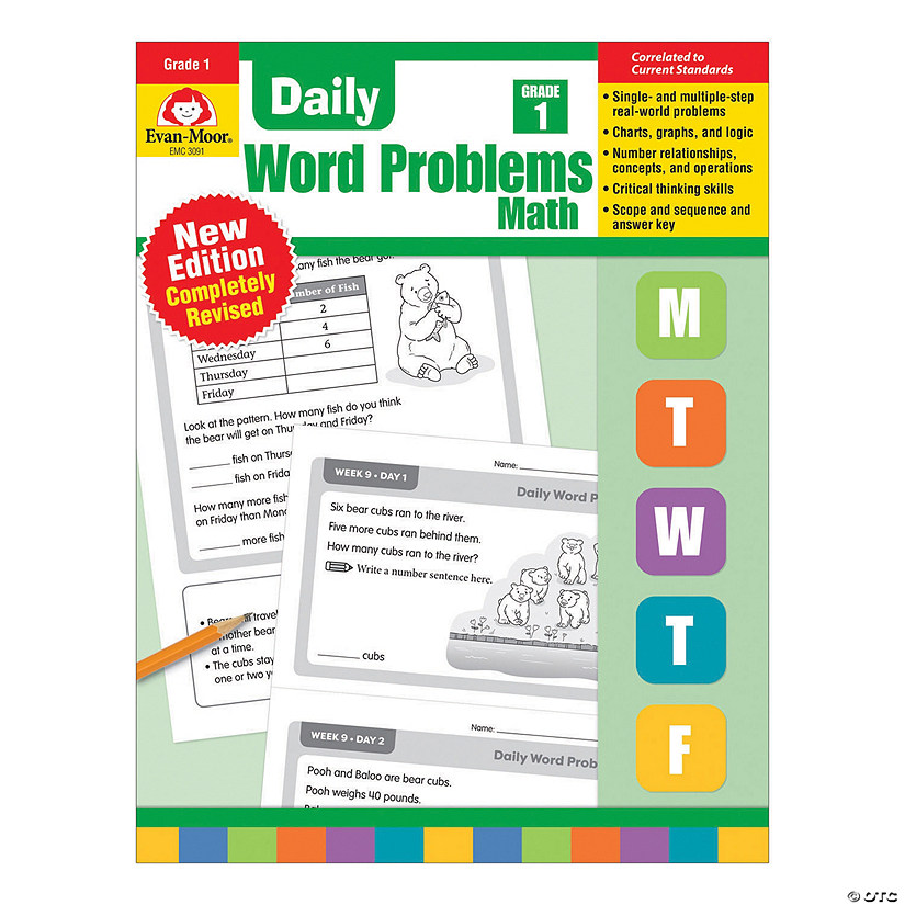 Math Daily Word Problems Teacher's Edition, 1st Grade Oriental Trading