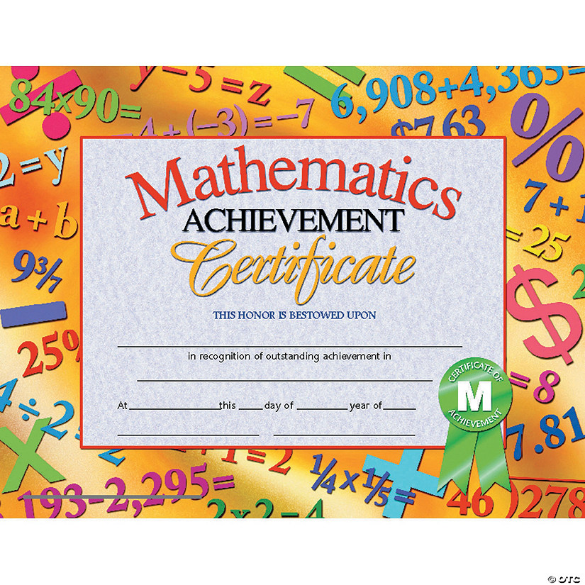 Mathematics Achievement Certificates Image