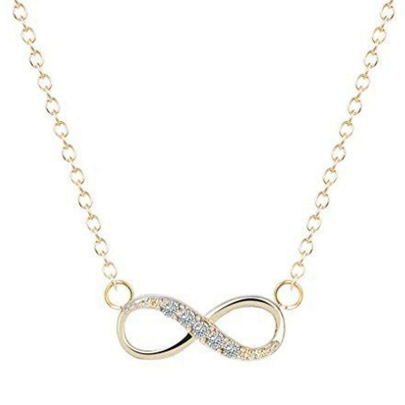 Maya's Grace Stainless Steel Infinity Love Charm Womens Beauty Jewelry Durable Necklace Gift - Gold Image