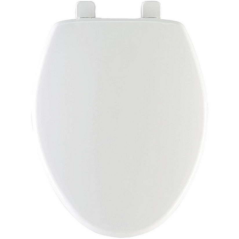 Mayfair Elongated Closed Front Slow Close Plastic Toilet Seat, White Image