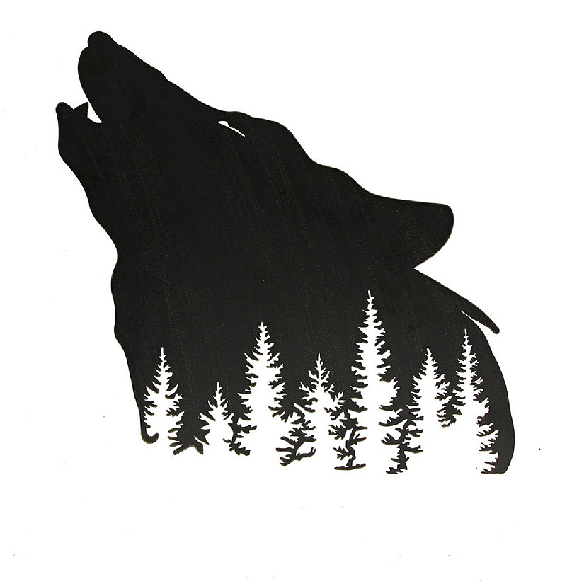 Mayrich Black Wolf Laser Cut Metal Wall Art Hanging Forest Room Decor Lodge Decoration Image