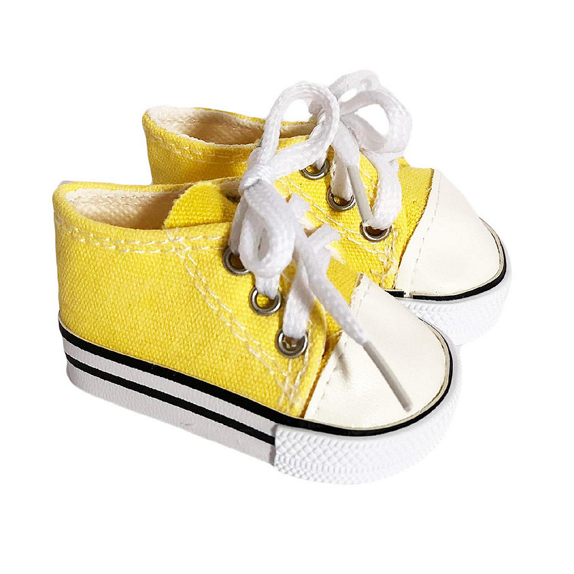 MBD Yellow Canvas Sneakers Fits 18 Inch Dolls Image