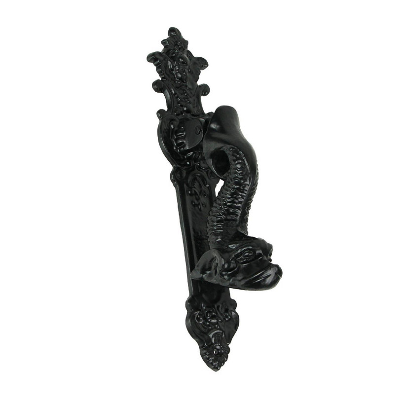 MD Specialties Rustic Black Enamel Cast Iron Roman Dolphin Decorative Door Knocker Image
