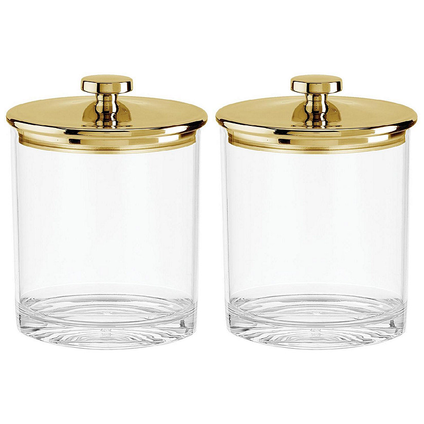 mDesign Acrylic Kitchen Apothecary Airtight Canister, 2 Pack, Clear/Soft Brass, Size: 5.5 x 6.5