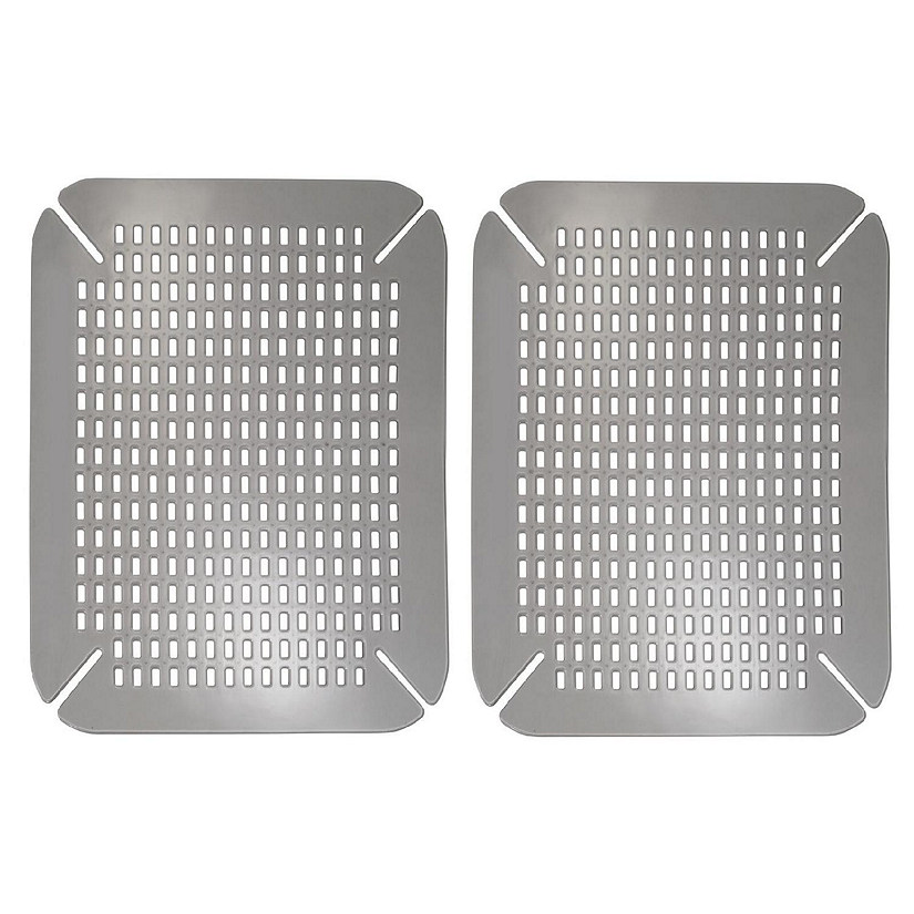 mDesign Adjustable Kitchen Sink Protector Mat, Large, 2 Pack Graphite