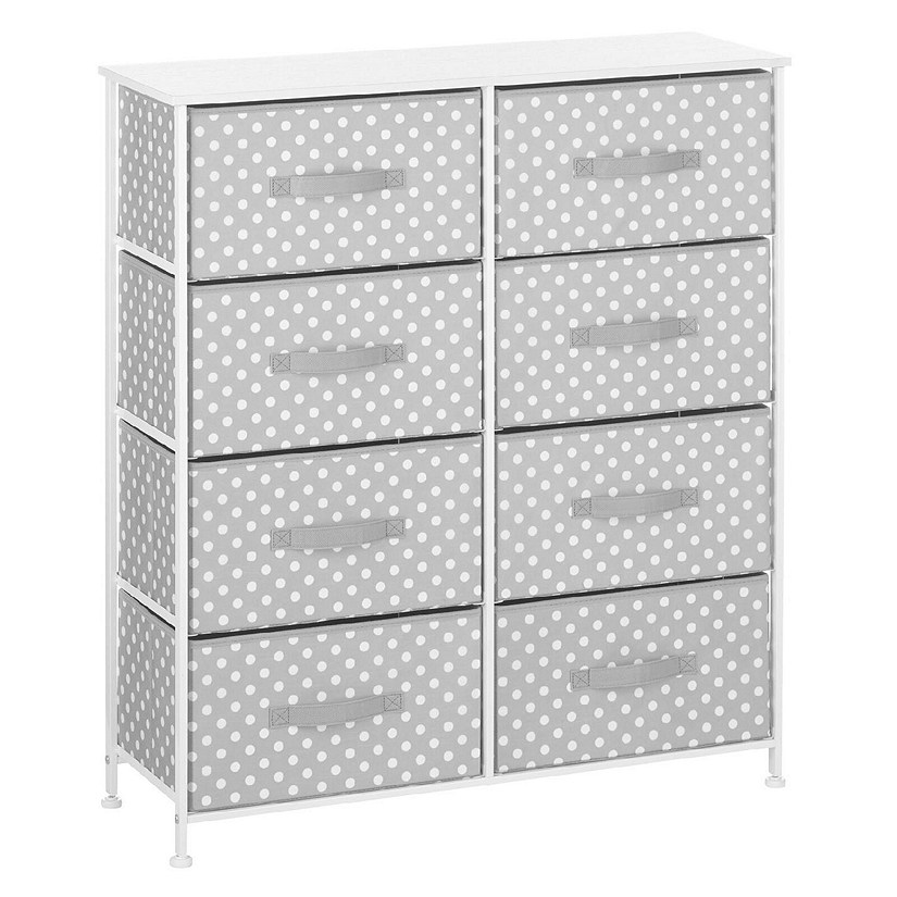 Mdesign Kids Fabric Dresser Drawer Storage Closet Organizer, Set Of 8 - Gray