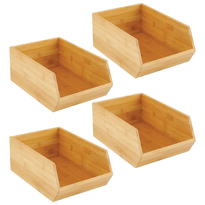 Stackable Bamboo Storage Bins  Pantry storage, Storage, Storage bins