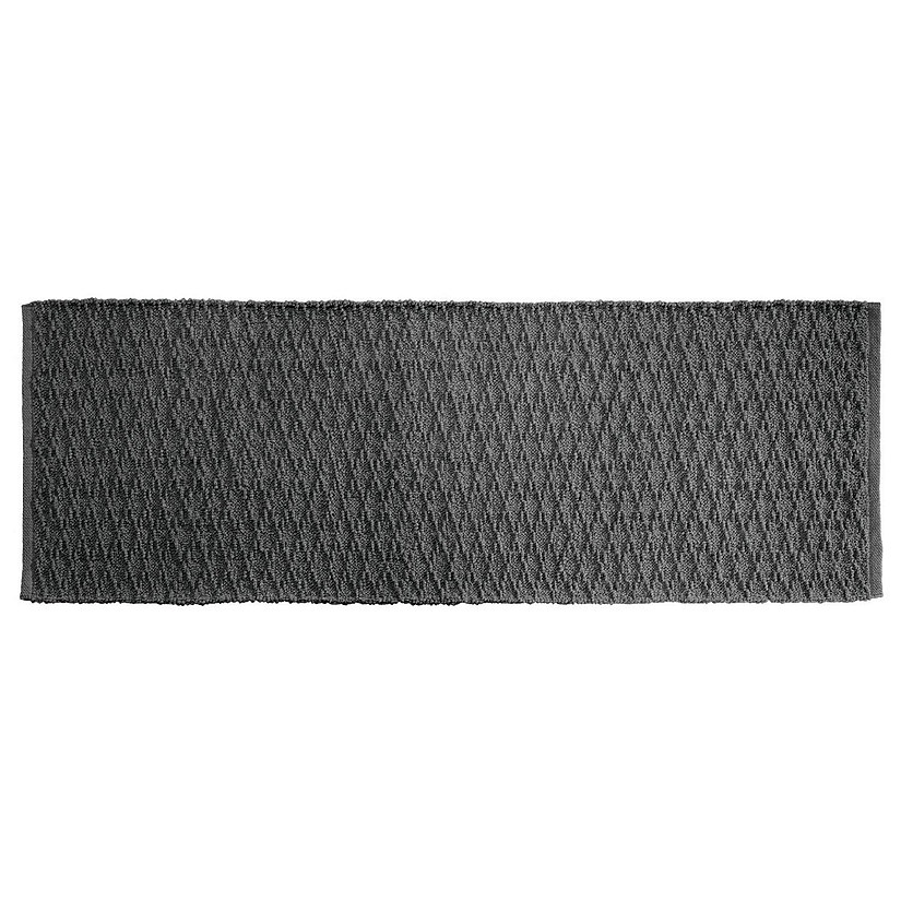 mDesign Bathroom Cotton Rectangular Rug, Long Runner, 60" x 21" Dark