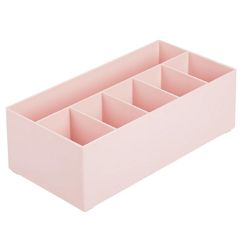mDesign Cosmetic Organizer Storage Center, 6 Sections - Light