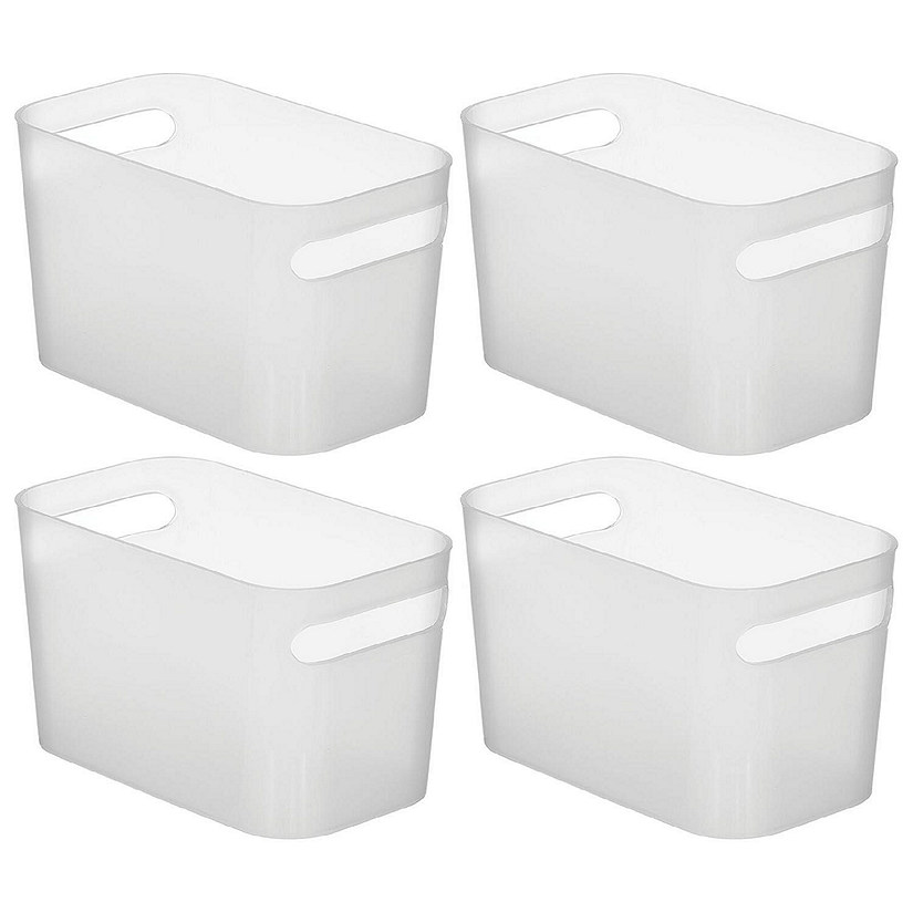 mDesign Deep Plastic Bath Storage Bin Handles, 10" Long, 4 Pack