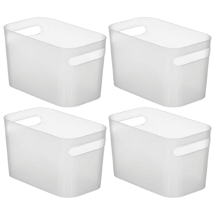 mDesign Deep Plastic Bath Storage Bin with Handles, 10 Long, 4