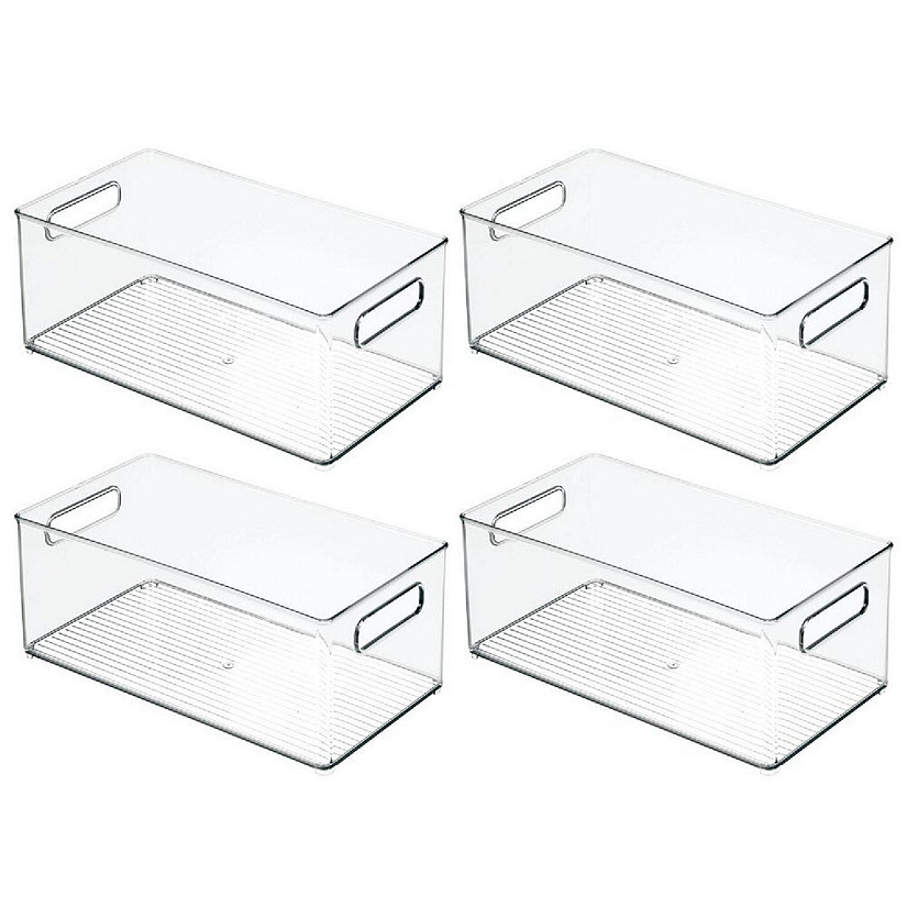 mDesign Deep Plastic Bathroom Storage Organizer Bin with Handles 4