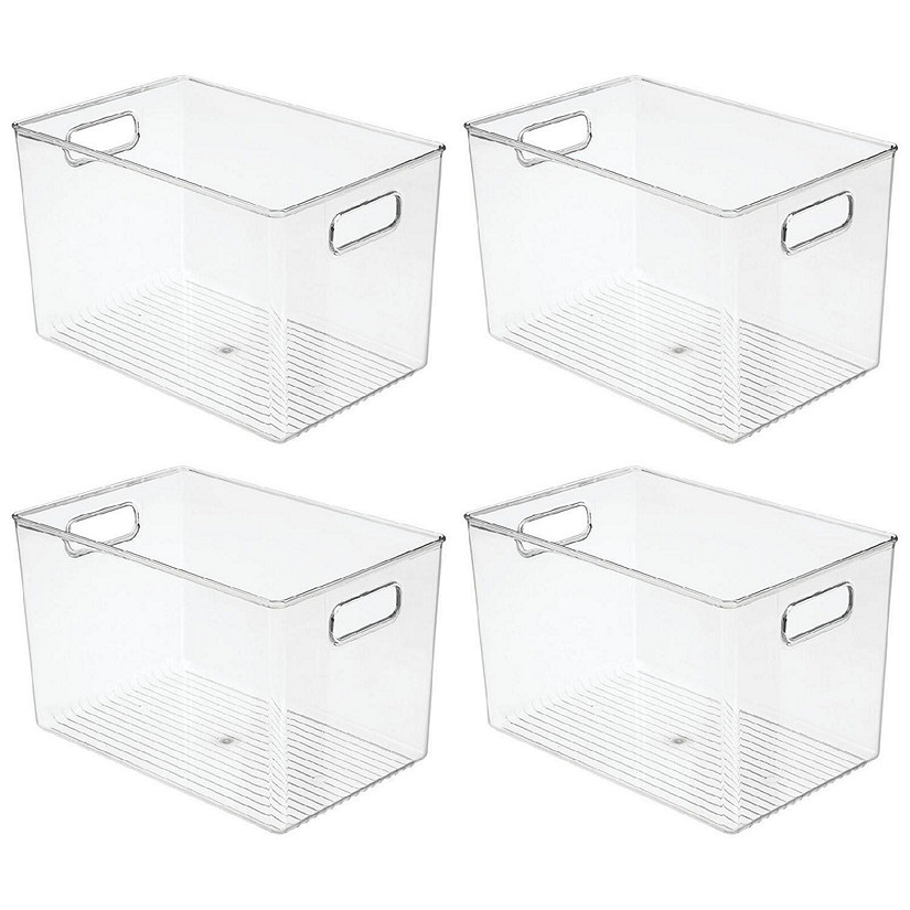 mDesign Plastic Kitchen Food Storage Organizer Bin, 12 x 6 x 8, 6 Pack -  Clear