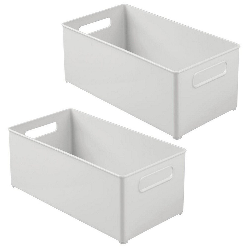 mDesign Deep Plastic Nursery Storage Organizer Bin with Handles 2