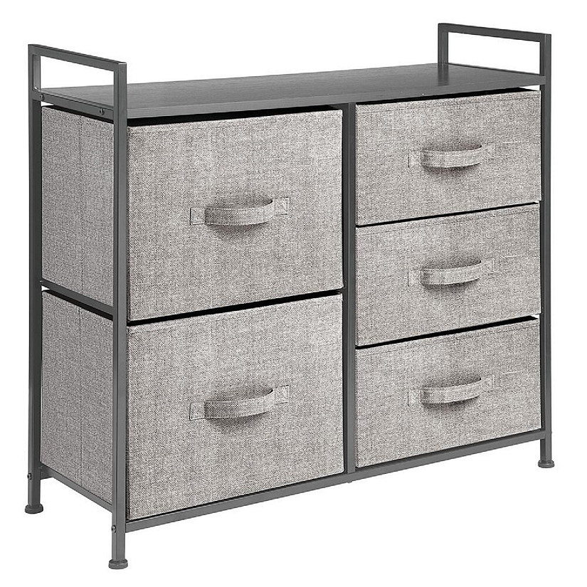 mDesign Dresser Storage Organizer, 5 Removable Drawers Black/Graphite Gray Oriental Trading