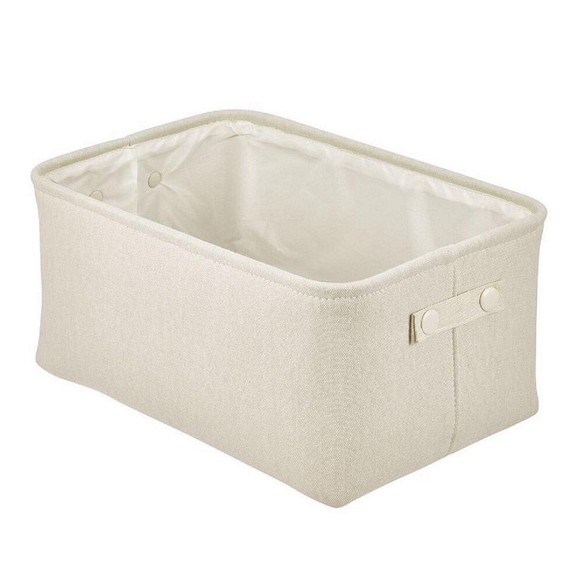 mDesign Fabric Bathroom Storage Bin 2 Pack Cream