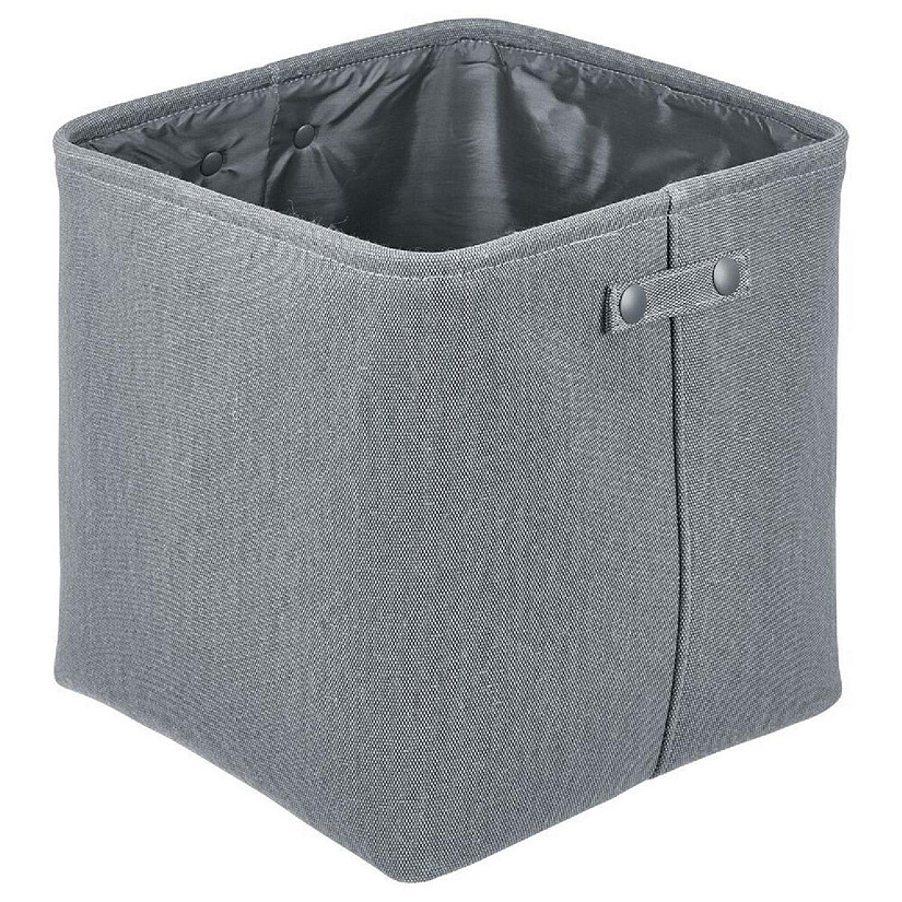mDesign Fabric Bathroom Storage Bin, 2 Pack Dark Gray